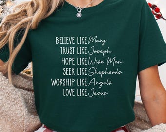 Love Like Jesus Biblical Christian Christmas Jesus Birth Story Bella Canvas Tshirt Gildan Sweatshirt
