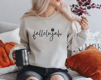 Fallelujah Seasonal Christian Fall Gildan Pullover Crewneck Sweatshirt