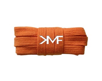 Orange Cotton Wide Flat Casual Soft 10mm Inch Shoelaces Brand New Premium Quality Replacement Laces Ships From Florida USA
