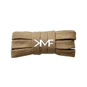 Cotton Wide Flat Casual Soft 10mm Inch Shoelaces Brand New Premium Quality Replacement Laces Ships From Florida USA 8) Khaki