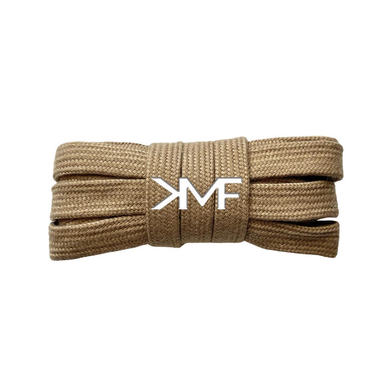 Cotton Wide Flat Casual Soft 10mm Inch Shoelaces Brand New Premium Quality Replacement Laces Ships From Florida USA 8) Khaki