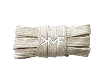 Cream Cotton Wide Flat Casual Soft 10mm Inch Shoelaces Brand New Premium Quality Replacement Laces Ships From Florida USA