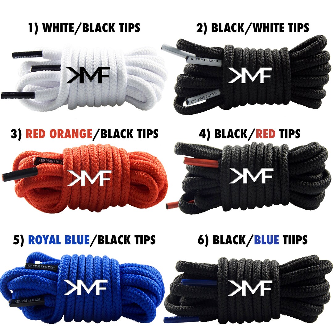 Thick Round 54 Inch Replacement Shoelaces 6.5mm Width Premium Quality ...