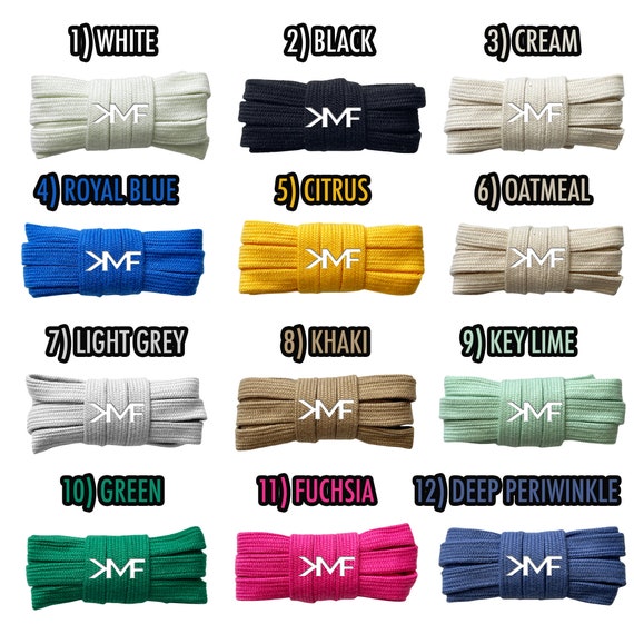 Cotton Wide Flat Casual Soft 10mm Inch Shoelaces Brand New Premium Quality Replacement Laces Ships From Florida USA