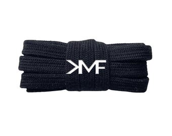 Black Cotton Wide Flat Casual Soft 10mm Inch Shoelaces Brand New Premium Quality Replacement Laces Ships From Florida USA