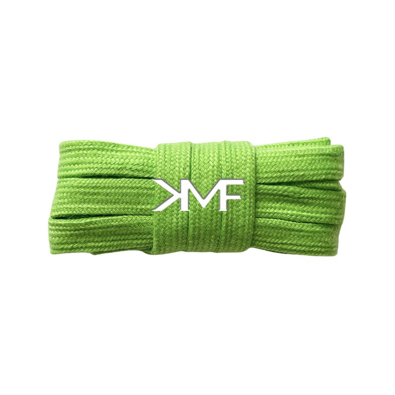 Cotton Wide Flat Casual Soft 10mm Inch Shoelaces Brand New Premium Quality Replacement Laces Ships From Florida USA 13) Spring Green