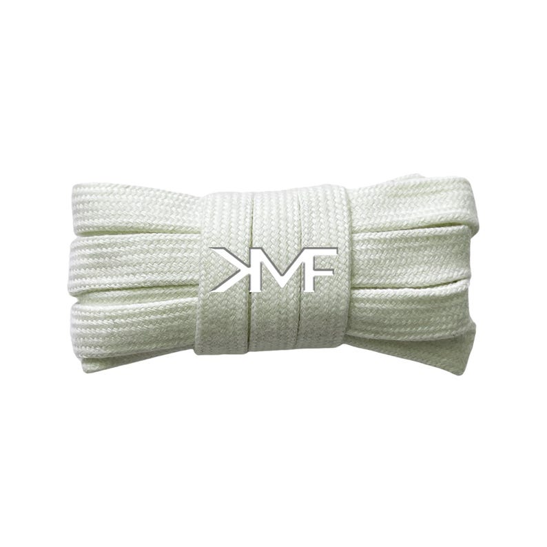 Cotton Wide Flat Casual Soft 10mm Inch Shoelaces Brand New Premium Quality Replacement Laces Ships From Florida USA 1) White