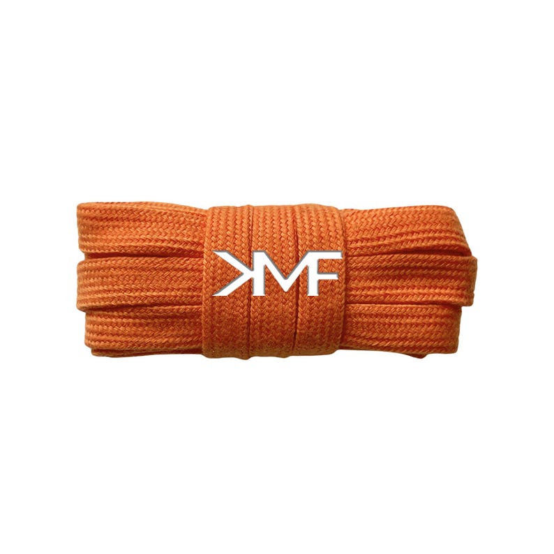 Cotton Wide Flat Casual Soft 10mm Inch Shoelaces Brand New Premium Quality Replacement Laces Ships From Florida USA 16) Orange