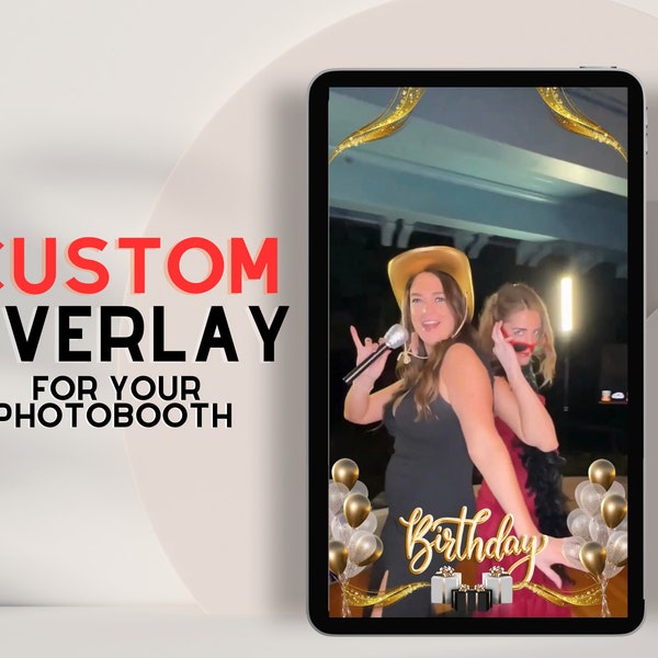 360 Photobooth Photo Booth Custom Overlay Design Digital Download Event Personalized Editable Spinner PNG Transparent Background Customized