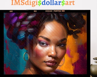 African American Clipart | Beautiful Black Woman Image | Wall Art | Journal | Sublimation| Personal and Commercial Use