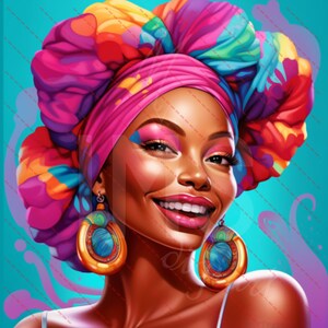 African American PNG | Happy Black Woman Clipart | Juneteenth| Journal | Wall Art | Calendar | Personal and Commercial Use