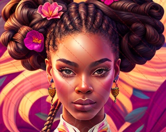 Portret zwarte vrouw, png PNGEgg | Afro-Amerikaanse clipart (digitale download)