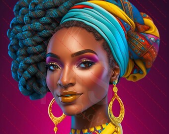 African American PNG | Stunning Black Woman Clipart | Juneteenth| High Quality Digital Download | Personal and Commercial Use