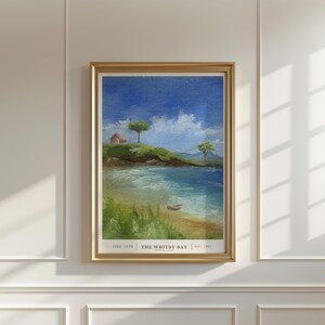 Vintage Beach Landscape Painting, Vintage Coastal Wall Art, Path on the Beach Print, Seaside Grass, Whitby Landscape Art, DIGITAL DOWNLOAD
