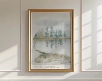Neutral Beach Landscape Painting, Vintage Coastal Wall Art, Path on the Beach Print, Seaside Grass, Whitby Landscape Art, DIGITAL DOWNLOAD