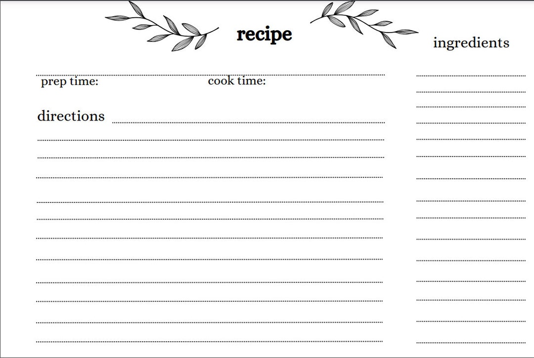 Printable 6 x4 Recipe Card Etsy printable-6-x4-recipe-card-etsy