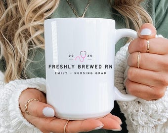 Personalized RN Graduation Mug, Nurse Gift