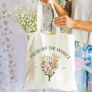 Fresh Off The Market Tote Bag for Girls Trip, Bach Club Tote Bag, Custom Bachelorette Trip Gifts for Her, Farmers Market Gifts for Woman