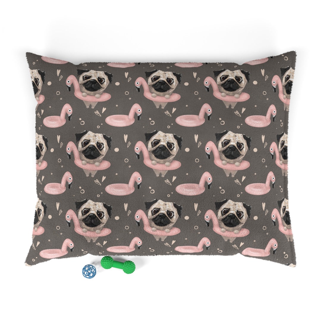 Dog Bed, Funny Dog Bed, Pug Dog Bed, Pug Dog Accessories, Large Pet Bed