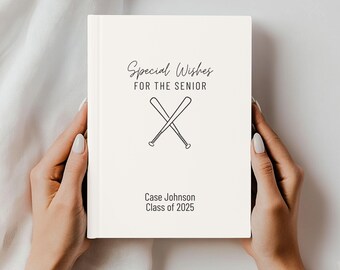 Baseball Senior Graduation Journal – Class of 2025 Personalized Gift, Special Wishes Memory Book, Senior Night Keepsake for Boys or Girls