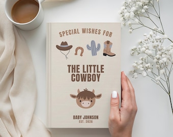 Cowboy Baby Shower Guest Book Letters to Baby Wild West Theme Sweet One Baby Shower Mom to Be Personalized Journal Birthday Letters