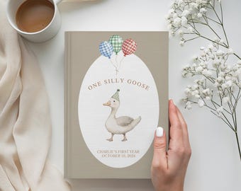 Silly Goose Birthday Guest Book, Custom Baby Keepsake