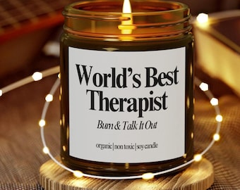 Worlds Best Therapist Appreciation Gift, Gift for Therapists, Personalized Gift, Thank You Candle, Thank you gift