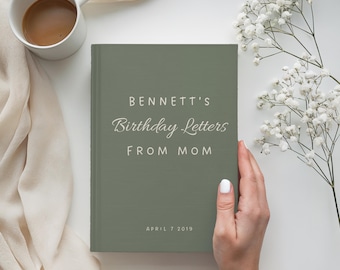 Personalized Birthday Letters Journal, Memory Keepsake Book, Baby First Birthday Gift, Son Birthday Letters