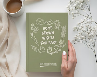 Home Grown Wishes for Baby Garden Themed Baby Shower Advice Book Personalized Locally Grown Baby Shower Journal Rustic Baby Gift for Parents