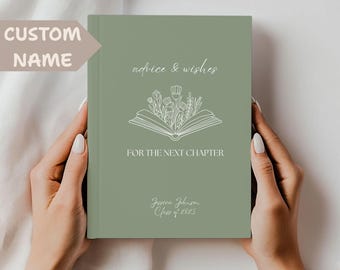 Next Chapter Book Graduation Advice Journal Custom Guestbook for Graduate, Grad Party Gift, Class of 2025 Keepsake, High School or College