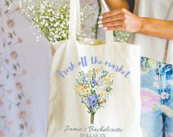 Fresh Off The Market Tote Bag for Girls Trip, Bach Club Totes, Custom Bachelorette Trip Gifts for Her, Farmers Market Gifts for Woman