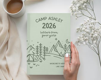 Libro de recuerdos de despedida de soltera de campamento personalizado, libro de visitas de tapa dura