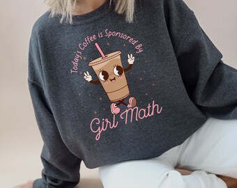 Sudadera de matemáticas para niñas, básicamente gratis, camiseta de matemáticas para niñas, camisetas de matemáticas para niñas, regalos para ella, amantes del café, café