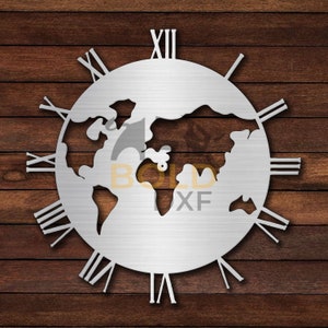 Uhr - Weltkarte DXF & SVG