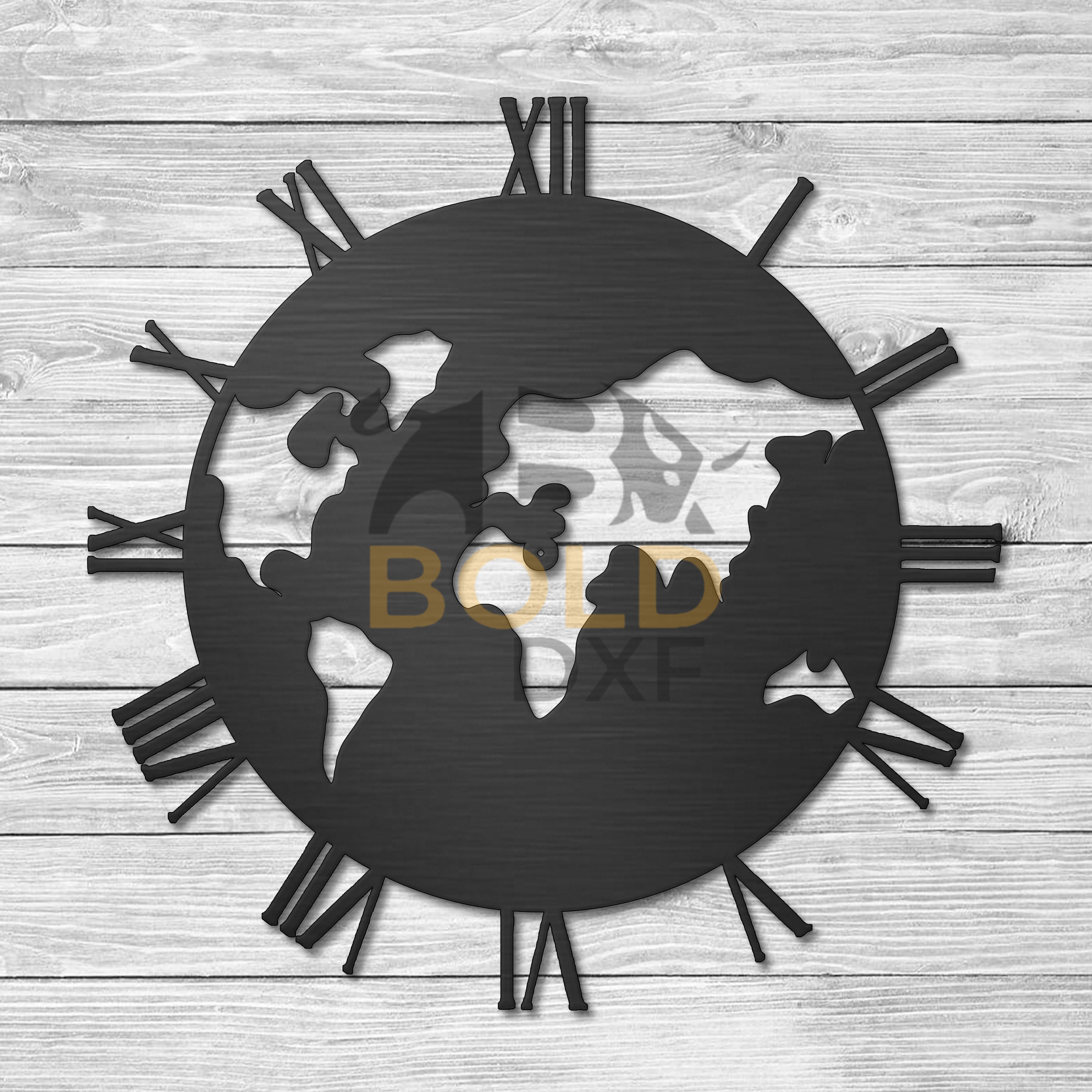 Clock - World Map DXF & SVG - Etsy