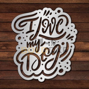 Ich liebe meinen Hund DXF & SVG