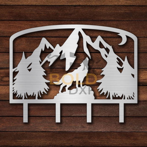 Fireplace Screen - Wolf And Moon DXF & SVG