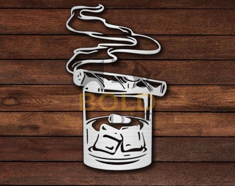 Whisky y cigarros DXF y SVG