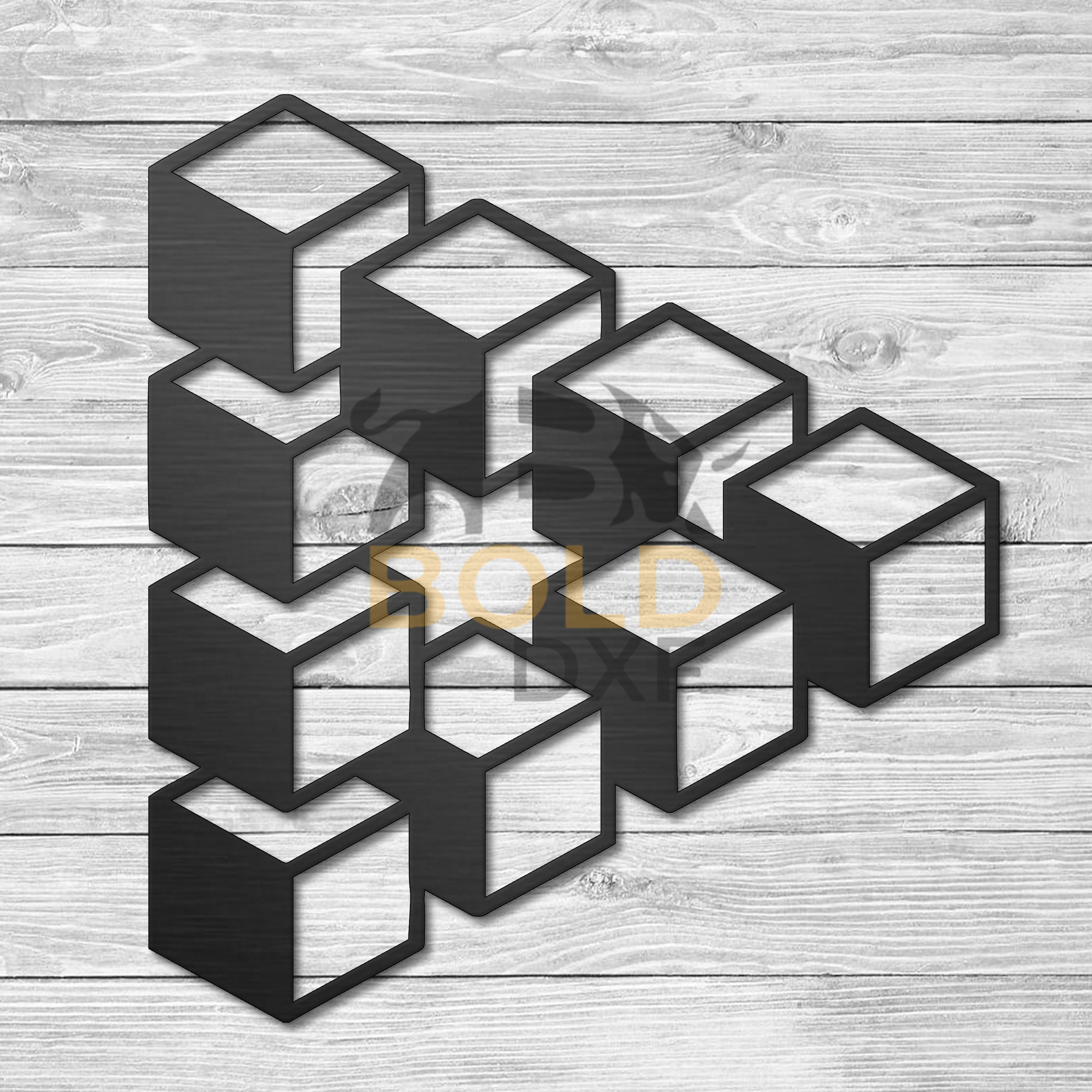 Cube in Triangle Illusion DXF & SVG - Etsy