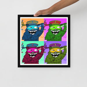 Colorful Pop Art Inspired XRP Bear Framed Art Print
