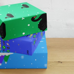 Fogli di carta da regalo natalizia Black Swan Crypto, set di 3 modelli diversi, regali XRP