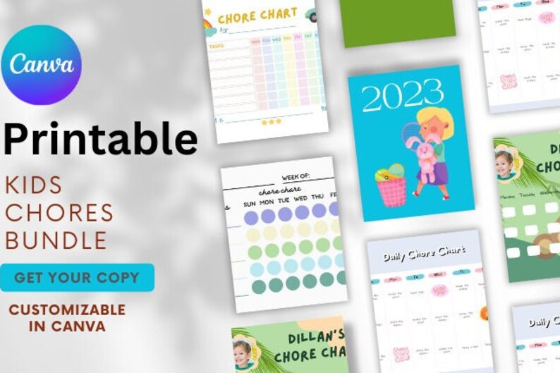 Printable Chore Kids Chart Bundle - Etsy