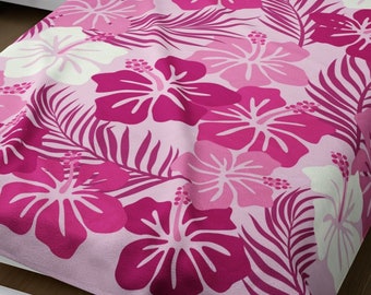 Pink Flower Blanket Hawaiian Flowers Velveteen Plush Blanket Girl's Blanket Tropical Hawaii Decor Beach Home Hawaiian Blanket Gift For Girls