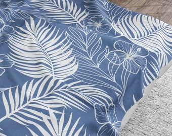 Blue Blanket Tropical Velveteen Plush Blanket Tropic Decor Palm Tree Blanket Hawaii Decor Beach Home Hawaiian Blanket Gift for Seaside Home