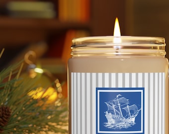 Nautical Candle Sea Breeze Scented Candle Vanilla Bean Candle Eco-Friendly Spice Candle Lake Home Décor Beach Home Décor Coastal Home Gift