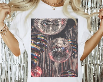 Disco Balls Mirror ball T-shirt or Dress! Bachelorette, Renaissance eras tour, Bridesmaids, stagette sorority tshirt, Comfort Colors Tee.