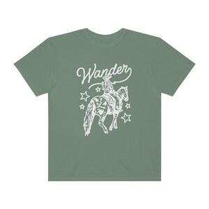 Wander Cowgirl T-shirt, Horseback Rider Equestrian Country Girl Western tshirt, Comfort Colors Size up for Oversize tee or Tshirt Dress. image 7