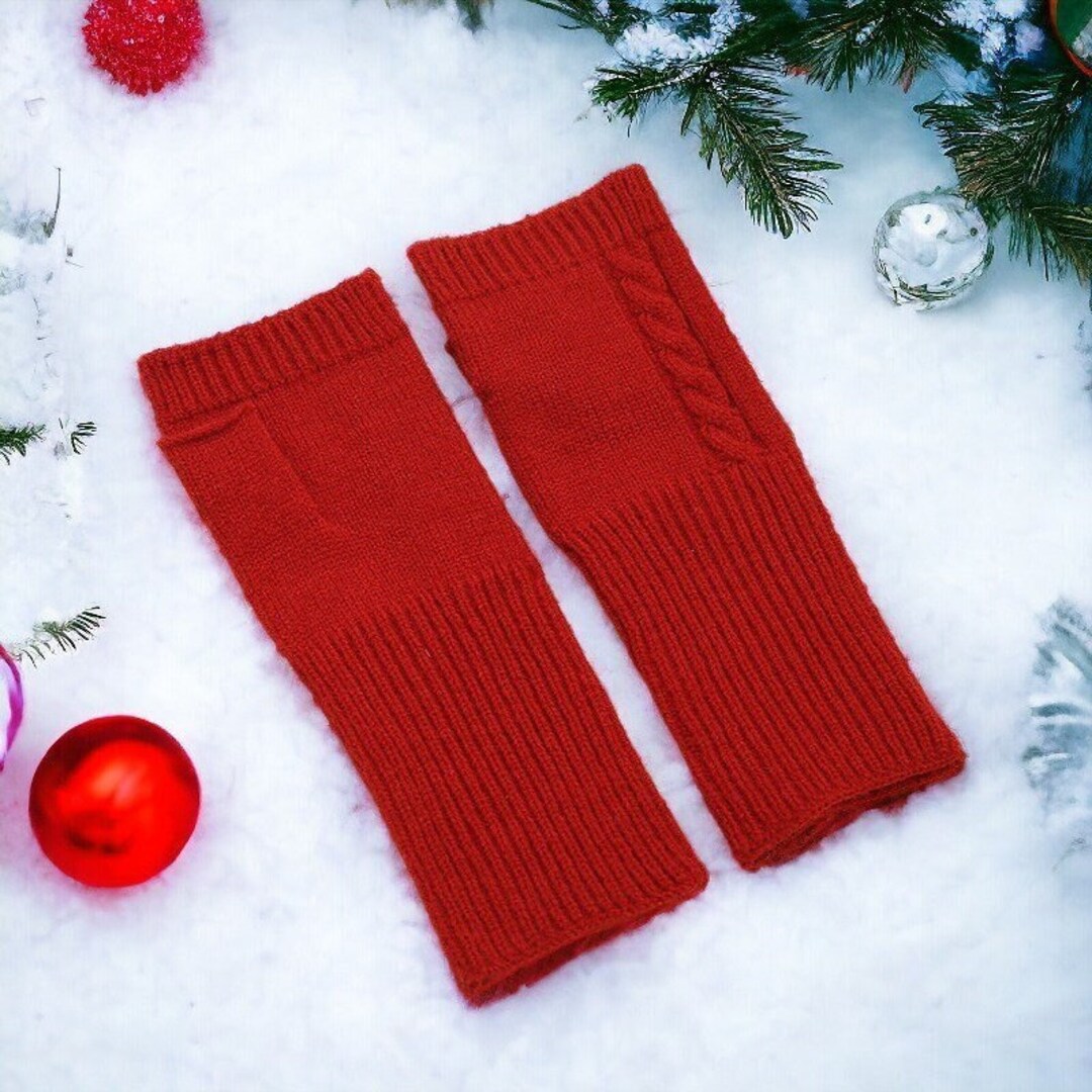 Women's Wrist Warmers Knitted Alpaca Wool Coloured Winter Etsy UK