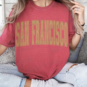 San Francisco 49ers Retro Shirt | Comfort Colors Varsity 49ers Tee Shirt | Vintage Style 49ers Fan Gift