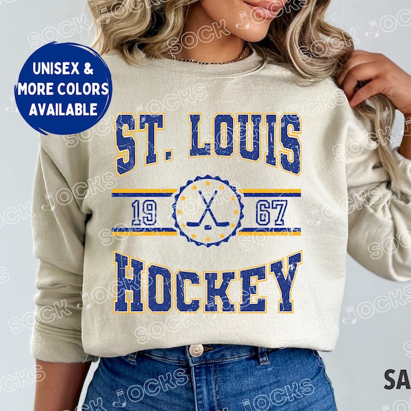 St. Louis Blues Sweatshirt, Vintage Styled St. Louis Blues Crewneck Sweatshirt, Retro Blues Crewneck, Blues Shirt